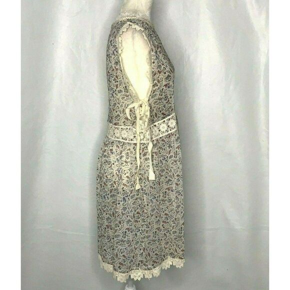 Dress Forum Sheath Dress Floral Sheer Crochet Lace Tie Ribbons Key Hole Back - Picture 5 of 8